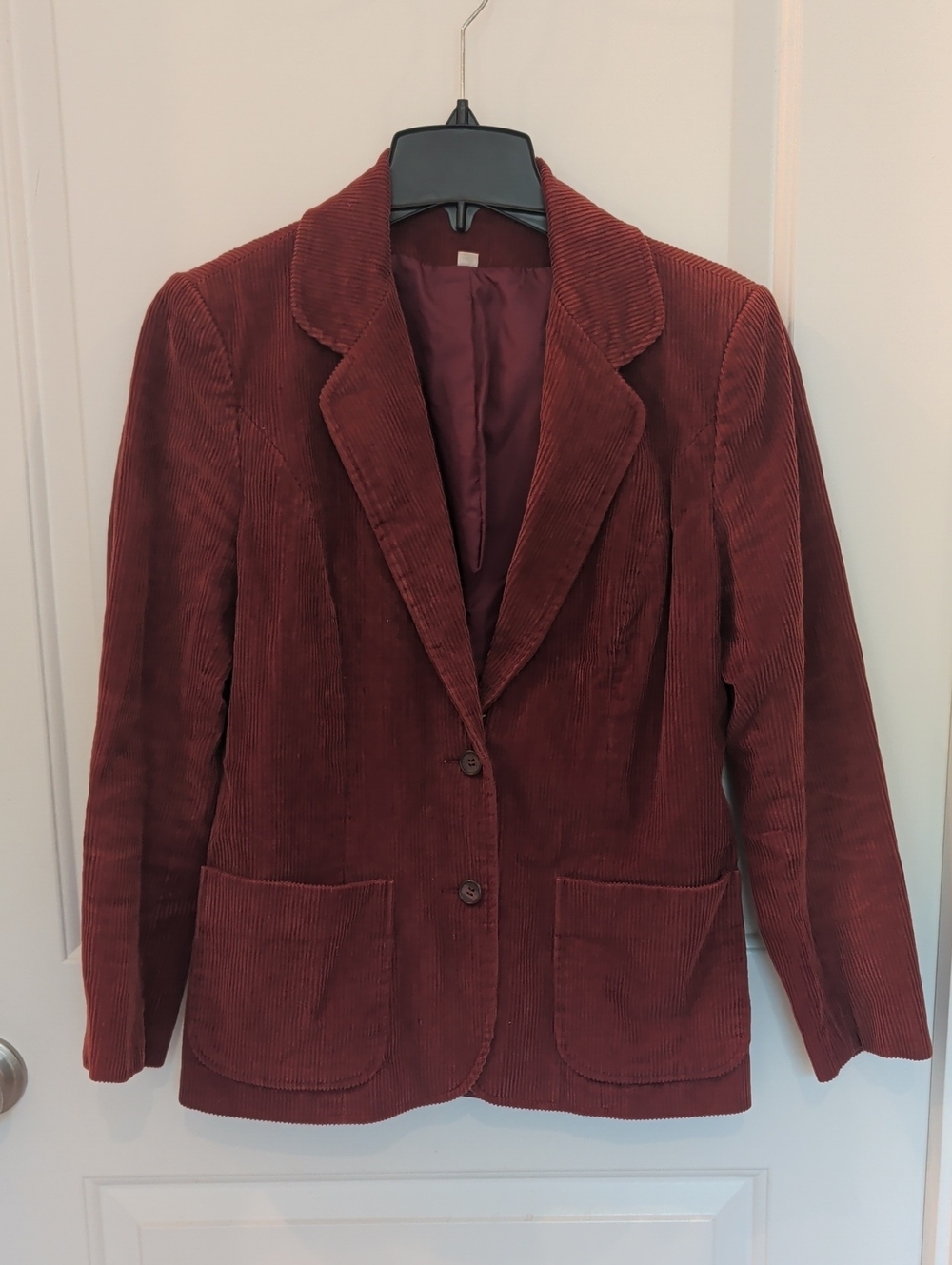 Mulberry Street Women's Corduroy Blazer Wine Hue Academia Preppy Vintage Boho - Picture 13 of 15